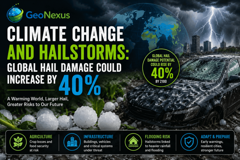 A new global study suggests that climate change may increase hail damage potential by up to 40% by 2100, driven by larger and more destructive hailstones.