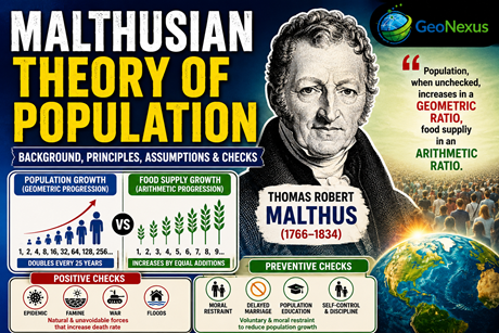 Malthusian Theory of Population: Background, Assumptions, Explanation and Population Checks