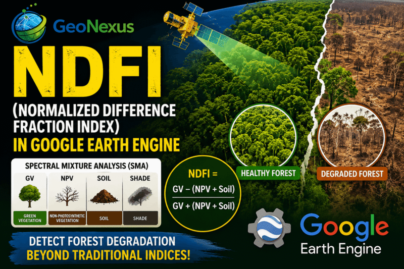 How to Calculate Normalized Difference Fraction Index (NDFI) in Google Earth Engine